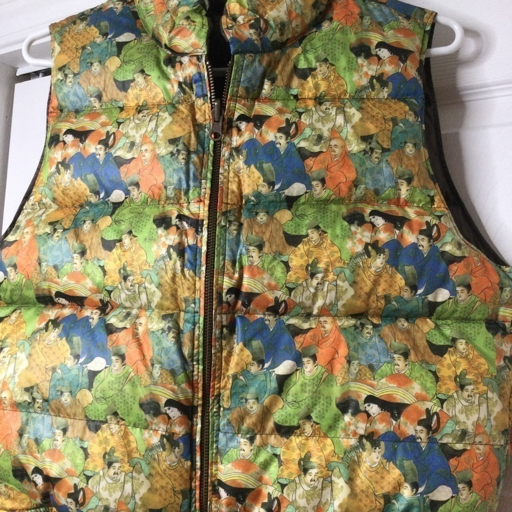 Asian print design vest